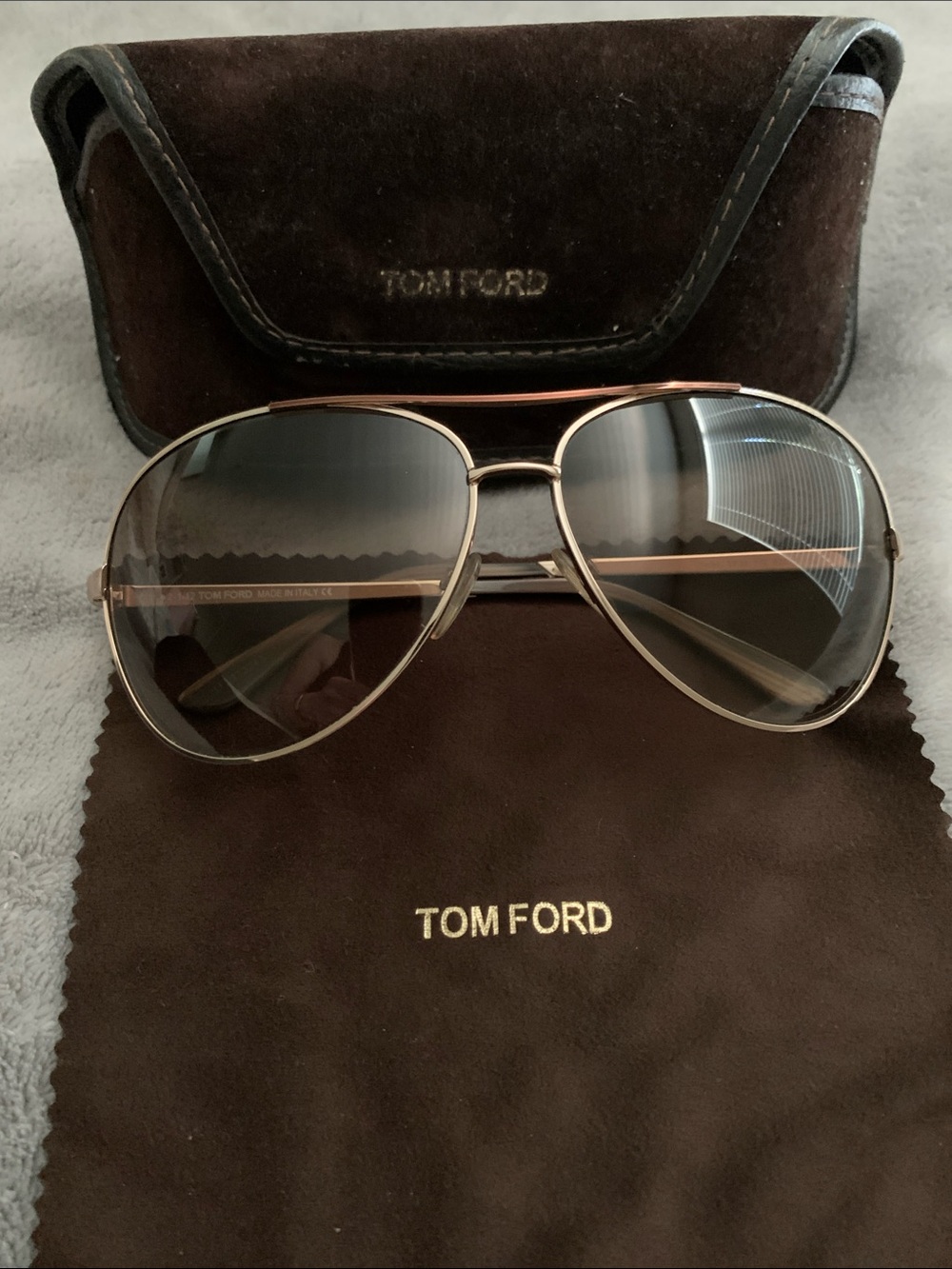 Tom Ford Aviator Sunglasses in Brown and Gold
